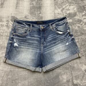 Silver Jeans Boyfriend Shorts‎ Denim Women’s Size 39 Blue Denim